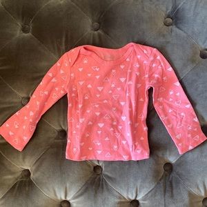 Pink long sleeve with white triangles